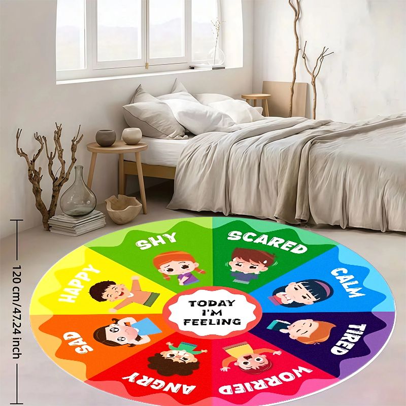 Kids Education Charts - Круглый коврик для детей с эмоциональным