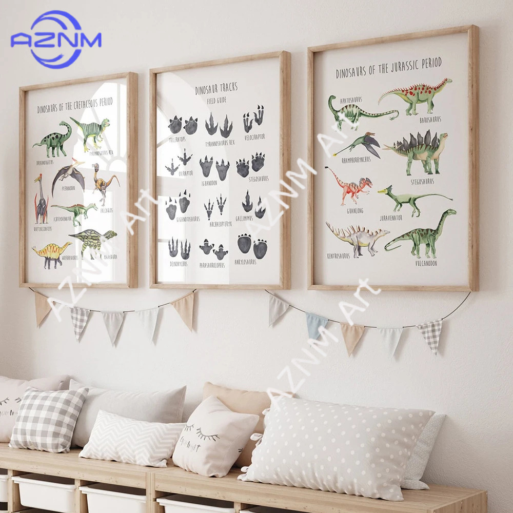 Kids Educational Posters - 1/3 шт., плакат с изображением мультяшных