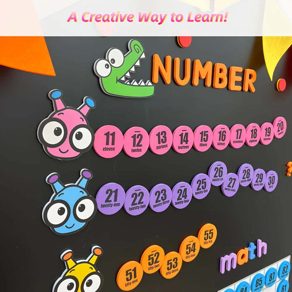 Kids Educational Posters - 118 магнитных математических наборов с мультяшными