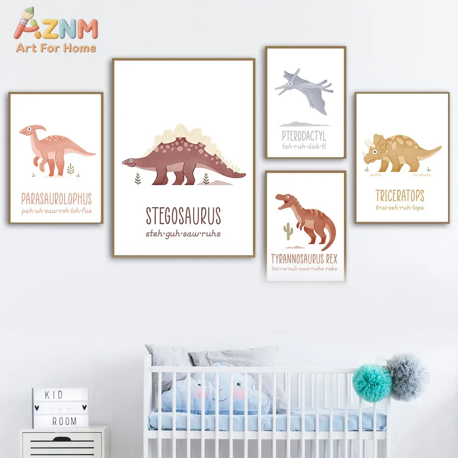 Kids Educational Posters - AZNM Милые акварельные принты на холсте